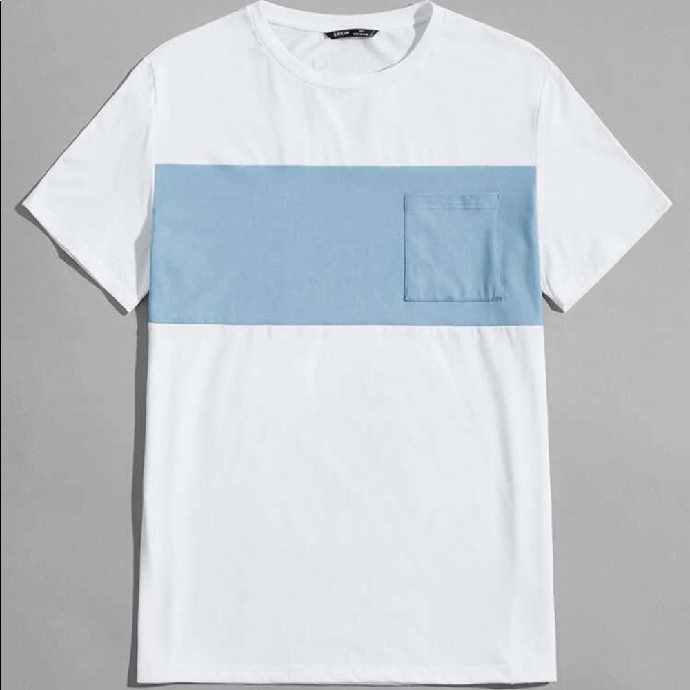 Men patch pocket color block tee